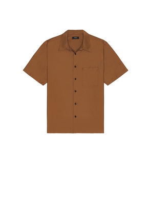 Theory Noll Short Sleeve Shirt in Brown. Size M. Also in L.