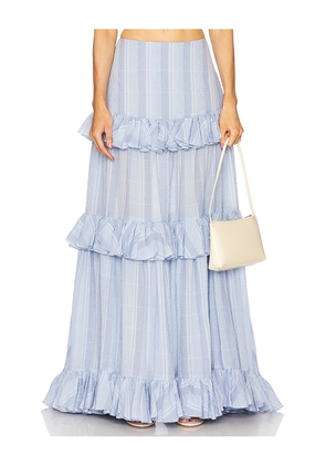 Prabal Gurung Maxi Ruffle Tiered Skirt in Baby Blue. Size 2. Also in 0, 4.