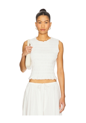 PISTOLA Phoebe Smocked Tank in White. Size XL. Also in S.
