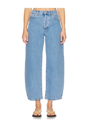 ROLLA'S Gigi Barrel Jeans in Blue. Size 28. Also in 24, 29, 31.