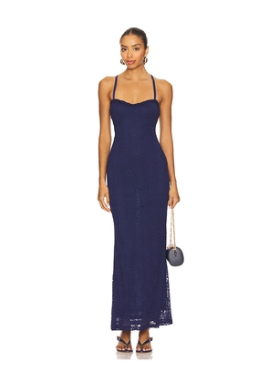Runaway The Label Tasmin Maxi Dress in Navy. Size M. Also in XS, S, L, XL.