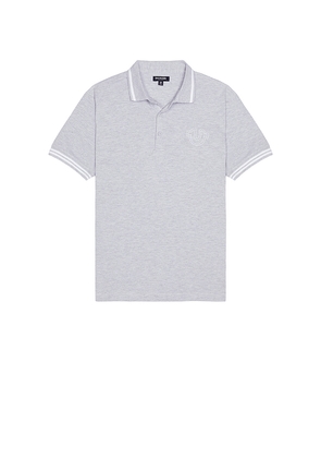 True Religion Short Sleeve Big T Horseshoe Polo in Grey. Size M. Also in S.