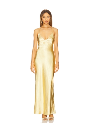 SNDYS Spain Maxi Dress in Metallic Gold. Size M. Also in L, S, XL, XXL.