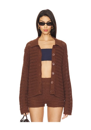 Tularosa Fabiana Button Down Sweater in Chocolate. Size S. Also in M.