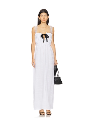 SWF Classic Bow Maxi Dress in White. Size M. Also in L, S, XS.