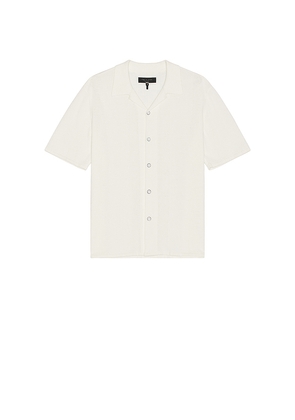 Rag & Bone Zuma Pointelle Avery Shirt in White. Size M. Also in S, XL/1X.