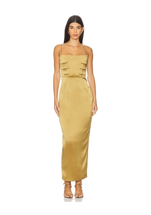 SAU LEE Taylor Dress in Olive. Size 10. Also in 2, 0, 4, 6, 8, 12.