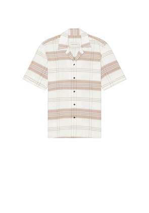 PEREGRINE Quay Cuban Collar Shirt in White. Size M. Also in S, L, XL/1X.