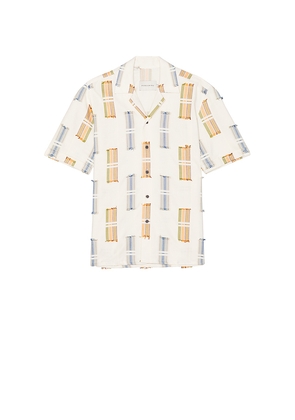 PEREGRINE Quay Cuban Collar Shirt in White. Size M. Also in S, L.