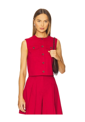 Theory Trucker Vest in Red. Size 00. Also in 2, 6, 12.