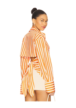 SIMONMILLER Loch Poplin Button Up in Orange. Size XS. Also in S.