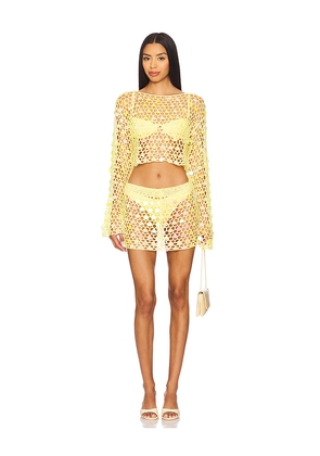 superdown Coralie Skirt Set in Lemon. Size M. Also in L, S, XS.