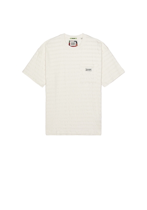 Scotch & Soda Horizonal Textured T-Shirt in Cream. Size S. Also in M, L.