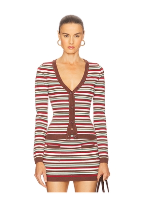 SEVEN WONDERS Noemi Long Sleeve Top in Brown. Size M. Also in XS, S, L, XL.