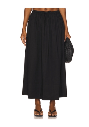 PISTOLA Noelle Poplin Maxi Skirt in Black. Size S. Also in M, XS.