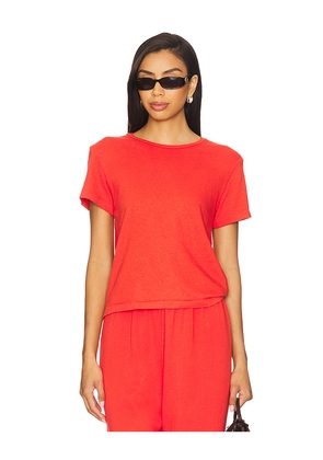 perfectwhitetee Recycle Cotton Slim Crew Tee in Red. Size M. Also in XS, L, XL.