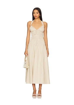 Tularosa Liya Midi Dress in Neutral. Size S. Also in XS.