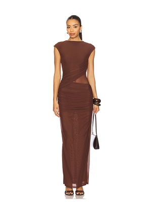 SNDYS x REVOLVE Lorelai Maxi Dress in Chocolate in Chocolate. Size M. Also in XL, XS, XXL.