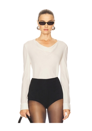 Theory Long Sleeve Blouse in Ivory. Size L. Also in M, S, XL.