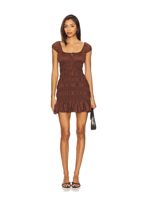 Tularosa Lucie Mini Dress in Chocolate. Size L. Also in XXS, XS, S, M, XL.