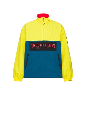 True Religion Color Block Windbreaker Jacket in Yellow. Size M. Also in L, XL/1X.