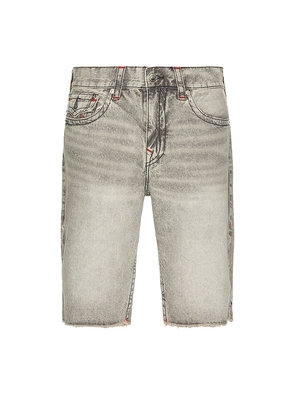 True Religion Ricky Flap Short Fray Hem Short in Grey. Size 33. Also in 30.