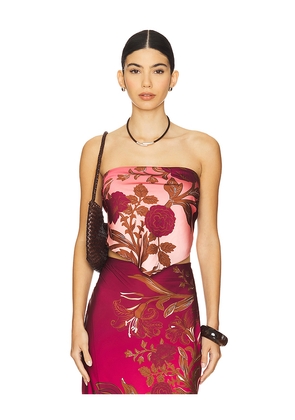 ROCOCO SAND Scarf Top in Burgundy,Blush. Size S. Also in XS, XXS.