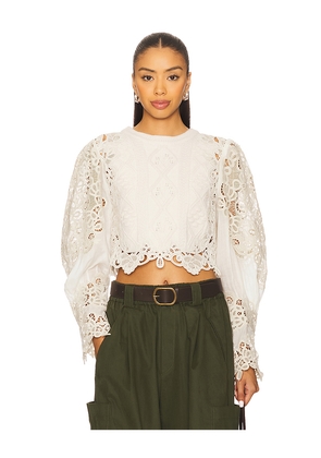 Sea Vania Lace Combo Sweater in Black. Size M. Also in L, XL.