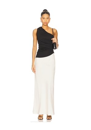 SOVERE Aura Combo Sleeveless Dress in Black,White. Size S. Also in M, XL, XS.