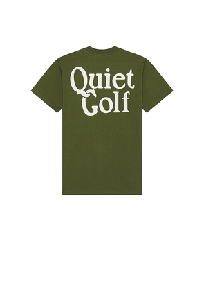 Quiet Golf Heritage Stack Tee in Olive. Size S. Also in M.