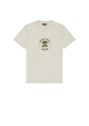Quiet Golf Quiet Oak Tee in Light Grey. Size S. Also in M.