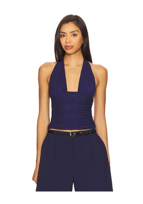 SEROYA Bimini Mesh Halter Top in Navy. Size M. Also in XXS, XS, S, XL.
