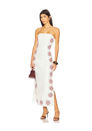 The Wolf Gang Sueno Strapless Maxi Dress in Ivory. Size M. Also in L, XL.