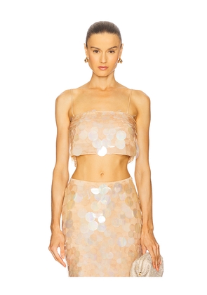 retrofete Leia Sequin Tank in Beige. Size M. Also in XS, S.
