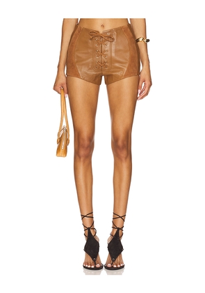 retrofete Agda Suede Short in Brown. Size S. Also in L, XL, XXL.