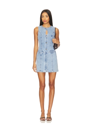SOVERE Etch Denim Mini Dress in Denim-Light. Size M. Also in S, XS, L.