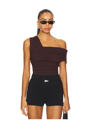 Susana Monaco One Arm Gathered Top in Burgundy. Size S. Also in XS, M, L.