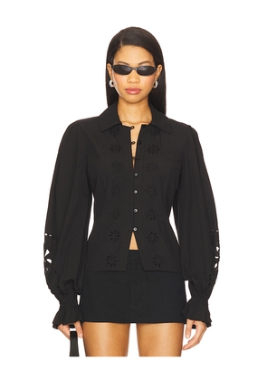 Tularosa Tess Button Up Shirt in Black. Size S. Also in XL, XS.