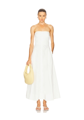 St. Agni Sculpted Cotton Strapless Dress in White. Size S. Also in M.