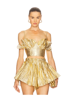 The Dolls House Shelby Corset Top in Metallic Gold. Size M. Also in XS, S, L, XL.