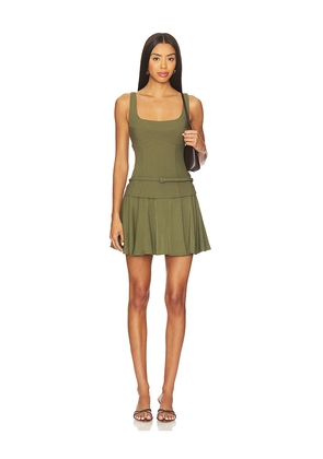 SOVERE Demi Mini Dress in Olive. Size M. Also in XS, S, L, XL.