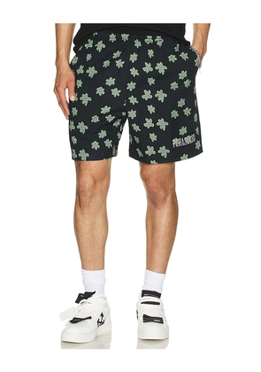 Pleasures Floral Seersucker Shorts in Black. Size M. Also in L.
