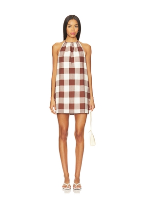 Posse Callie Mini Dress in Brown. Size M. Also in S, L, XL.