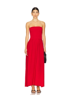 Solid & Striped The Strapless Soglio Dress in Red. Size M. Also in S, L, XL.