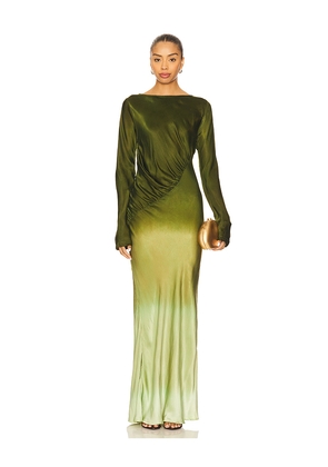 SWF Fluid Drape Maxi Dress in Olive. Size M. Also in L, S, XL, XS.