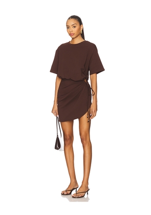SNDYS Lola Mini Dress in Chocolate. Size XS. Also in S.