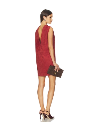 SRG Mona Suede Dress in Red. Size M. Also in XS, S, L, XL.