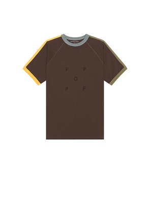 Pop Trading Company Keenan T-Shirt in Brown. Size XL/1X. Also in S.