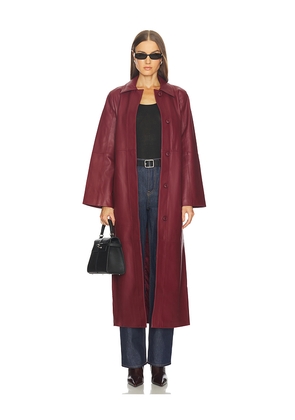 SRG Reggie Leather Coat in Burgundy. Size M. Also in XXS, XS, S.