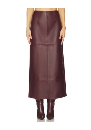SRG Mango Leather Skirt in Burgundy. Size M. Also in XXS, XS, S, L, XL.